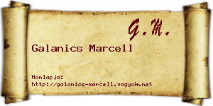 Galanics Marcell névjegykártya
